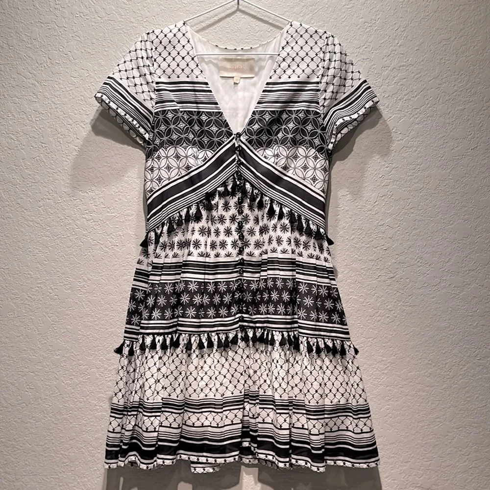 ANTHROPOLOGIE x AIJEK Pias Short Dress Tassel Cotton Bohemian Dress - Picture 2 of 12